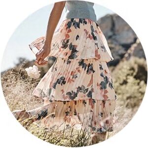 Elegant Floral Maxi Skirt